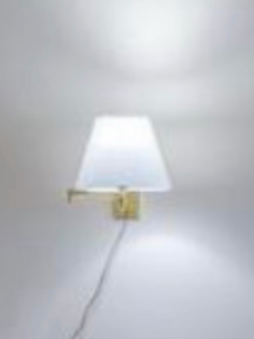 Brass Swing Arm Wall Lamp with White Shade
